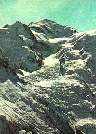 unknow artist paccard balmat och de flesta andra alpinister tog  sig upp till mont blancs topp pa nordsidan France oil painting art